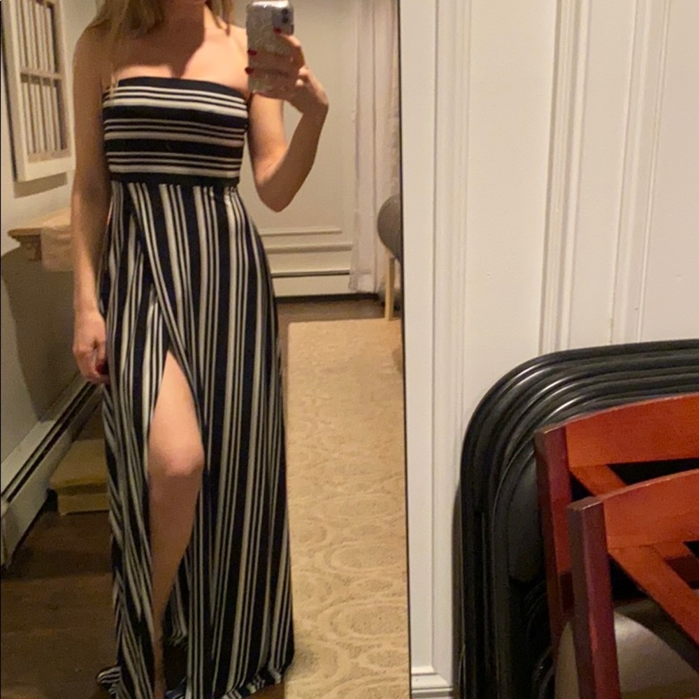 NWT! Navy/white stripe maxi dress